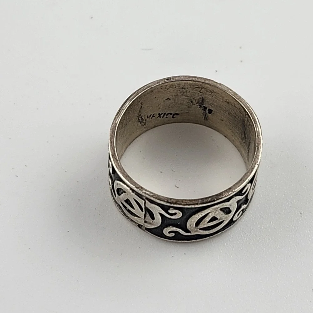 Vintage Sterling Silver 925 Mexico‎ Band Ring Size 6.75
